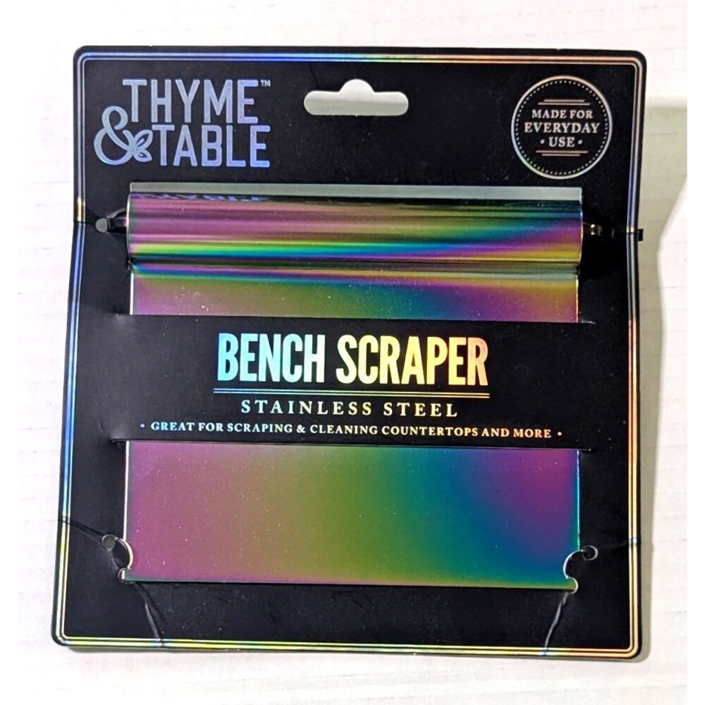 Thyme & Table Stainless Steel Bench and Food Scraper Iridescent Rainbow Color